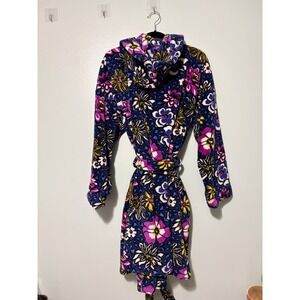 Vera Bradley Cozy Fleece Robe Hooded Floral Print Size S M